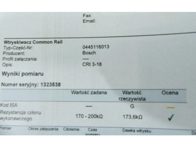 Форсунка 0445116013, IMPRK1323538 Jaguar XF X250