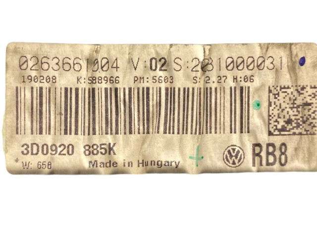 Панель приборов 3D0920885K, 0263661004 Volkswagen Phaeton