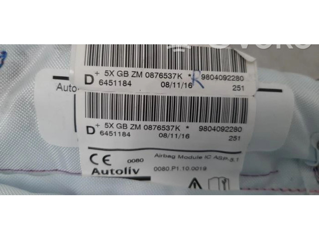 Боковая подушка безопасности 9804092280 Peugeot 2008 I