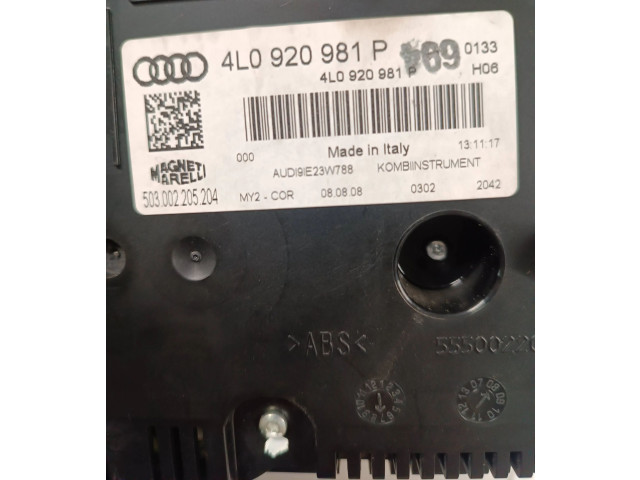 Přístrojová deska Audi Q7 4L 2008 4L0920981P, 503002205204