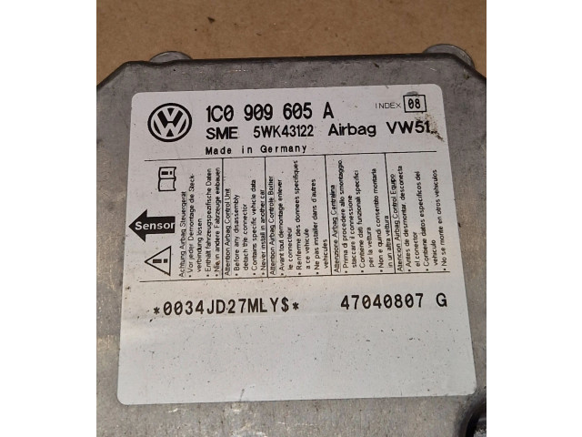 Блок подушек безопасности 1C0909605A, 5WK43122   Volkswagen Transporter - Caravelle T5