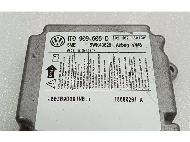 Блок подушек безопасности 1T0909605D, 02H021S0100 Volkswagen Touran I