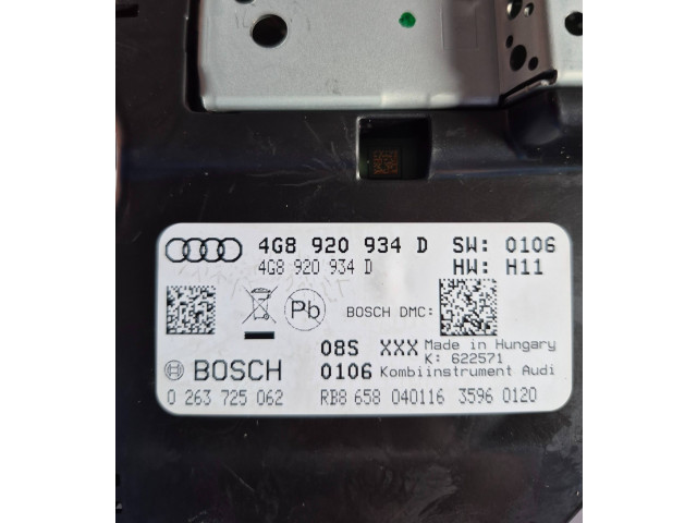 Панель приборов 4G8920934D, 0263725062 Audi A6 C7