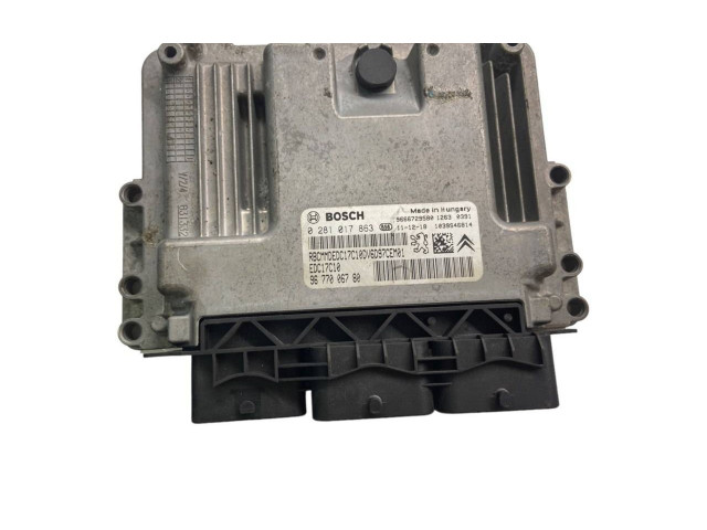 Блок управления двигателя 9666729580, 0281017863 Citroen C4 II