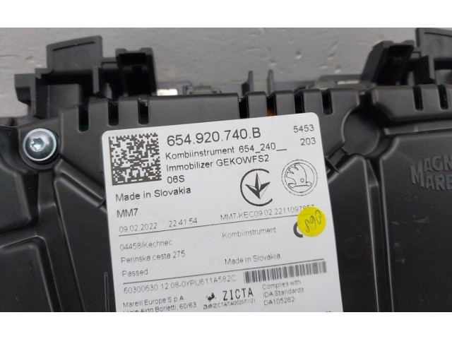 Панель приборов 654920740B   Skoda Kamiq       
