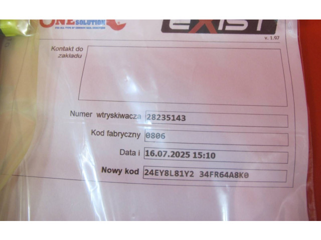 Vstřikovač 28235143, 33800-2A760 KIA Venga D4FC