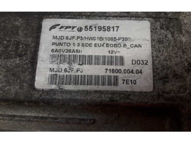 Řídící jednotka 55195817, 6A0V28A5H   Fiat Punto (199) 2007