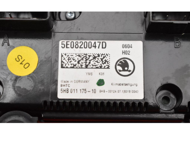 Блок управления климат-контролем 5E0820047D, 5E0820047D   Skoda Octavia Mk3 (5E)