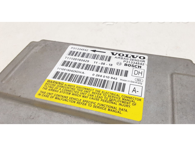 Блок управления надувных подушек P31334542, 0285010943 Volvo S60