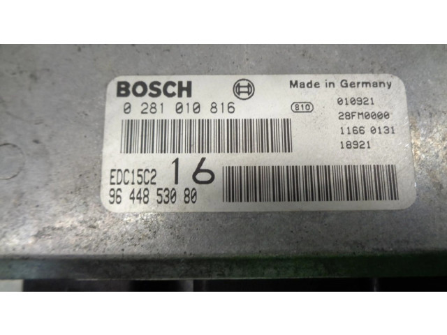 Блок управления двигателя 9644853080, 0281010816   Citroen Jumpy