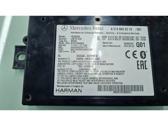 Řídící jednotka A2139002210, MODULOELECTRONICO Mercedes-Benz GLA W156 2016