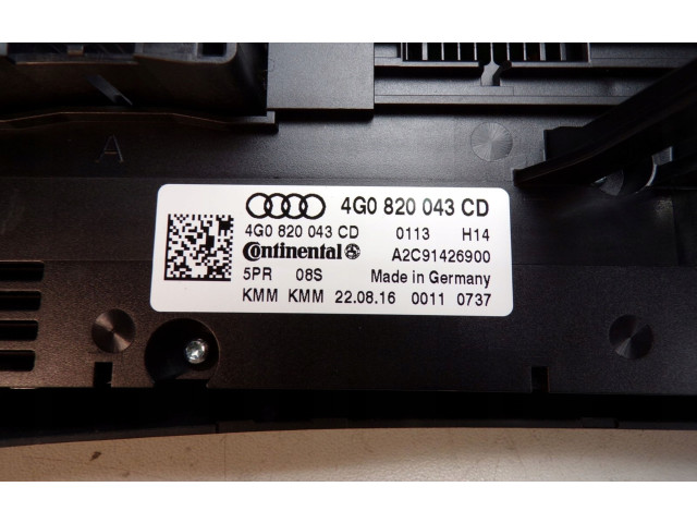 Блок управления климат-контролем 4G0820043CD   Audi A7 S7 4G