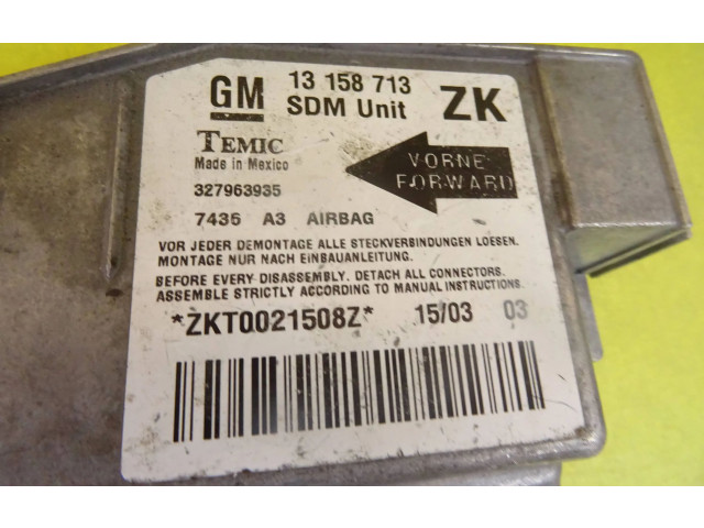 Блок подушек безопасности 13158713, 13158713ZK Opel Meriva A