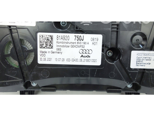 Панель приборов 81A920750J, 81A920750J Audi Q2 -
