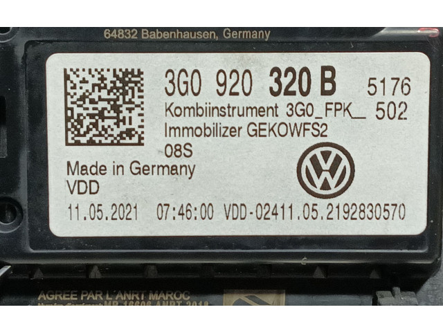 Přístrojová deska Volkswagen Tiguan 2021 3G0920320B, A2C14535402X