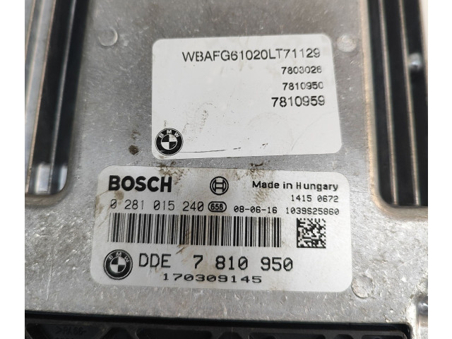 Řídící jednotka 7810950, 0281015240 BMW X6 E71 2008