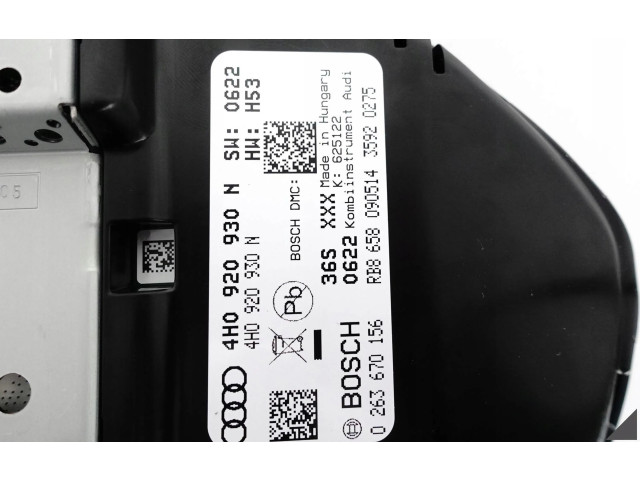 Přístrojová deska Audi A8 S8 D4 4H 2013 4H0920930N