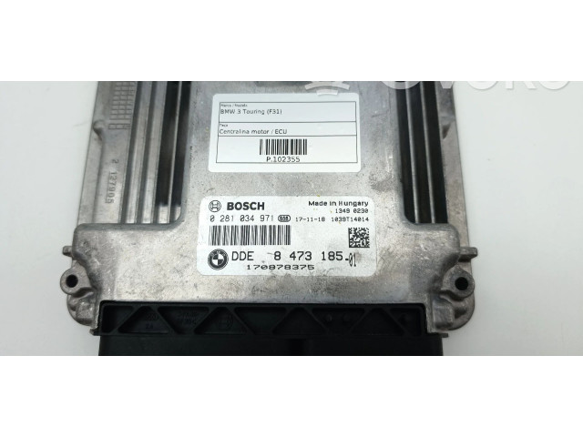 Pojistková skříňka Блок управления двигателя 0281034971, 1039T14014 BMW 3 F30 F35 F31 2012