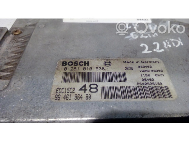 Блок управления двигателя 0281010938, 9646196480 Citroen C5