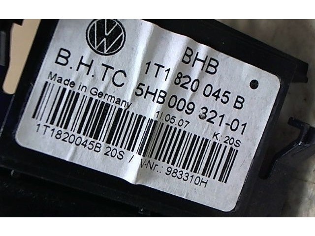 Блок управления климат-контролем 1K0820047HC, 1T1-820-045-B Volkswagen Caddy