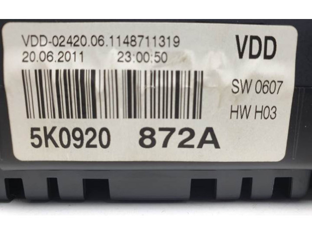 Панель приборов 5K0920872A Volkswagen Golf VI