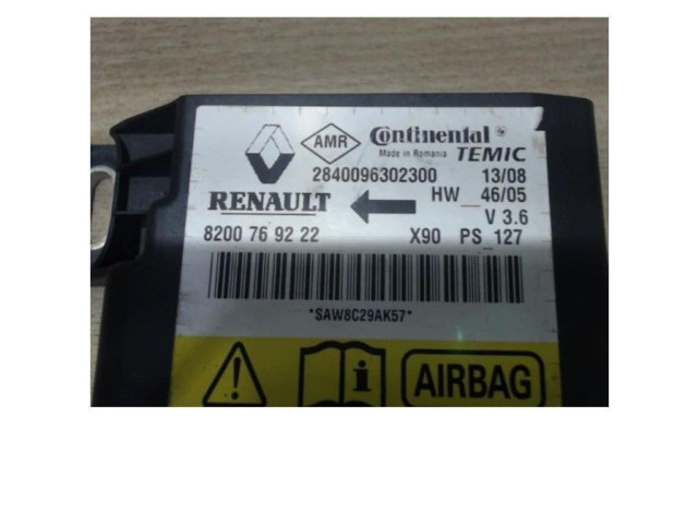 Блок подушек безопасности 8201163282, 8201163282 Dacia Logan I