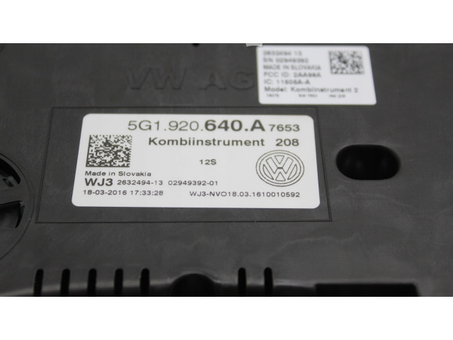 Панель приборов 5G1920640A, 5G1920640A Volkswagen Golf VII