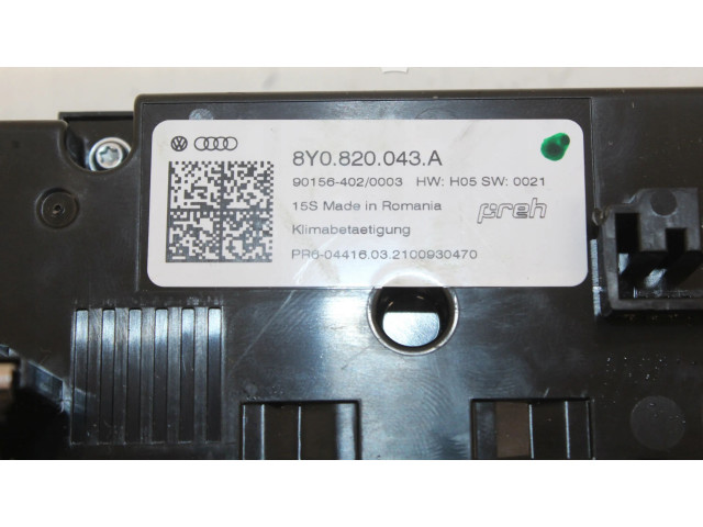 Блок управления климат-контролем 8Y0820043A   Audi A3 8Y