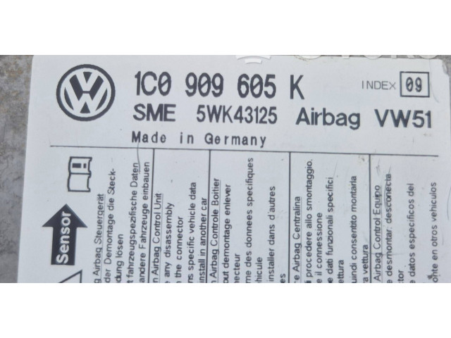 Блок подушек безопасности 1C0909605K, 5WK43125   Skoda Superb B5 (3U)
