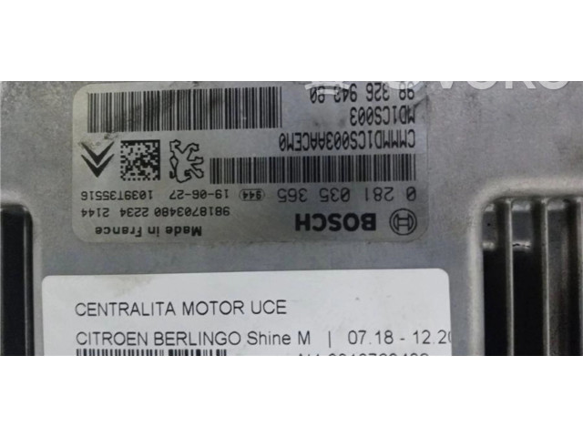 Блок управления 9818703480, 0090047 Citroen Berlingo