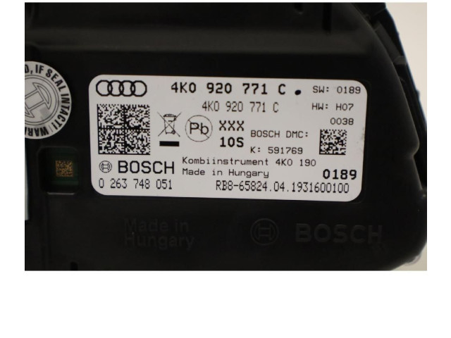 Панель приборов 4K0920771C   Audi A6 S6 C8 4K       