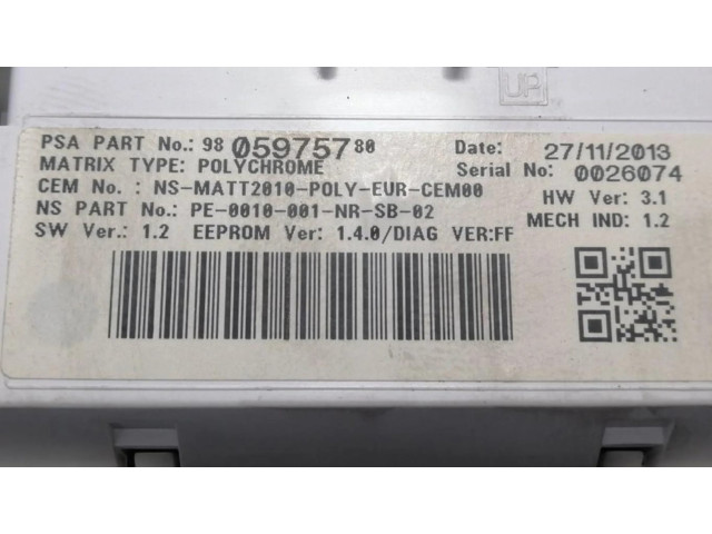 Přístrojová deska Peugeot 508 RXH 9805975780, CUADROINSTRUMENTOS
