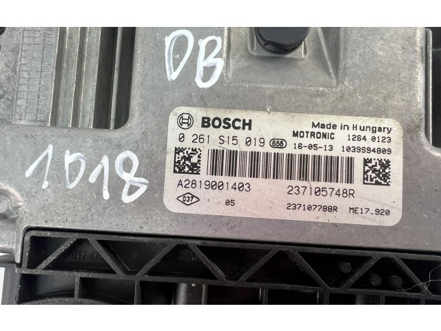 Блок управления двигателем Блок управления 237105748R, 0261S15019   Renault Twingo III
