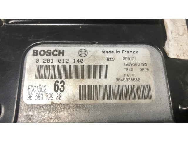 Блок управления двигателя 0281012140, 9658372980 Citroen C4 I Picasso