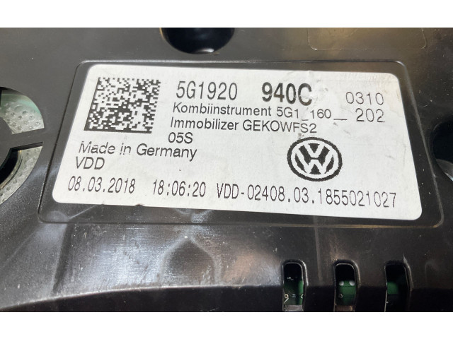 Панель приборов 5G1920940C, 1855021027 Volkswagen Golf VII