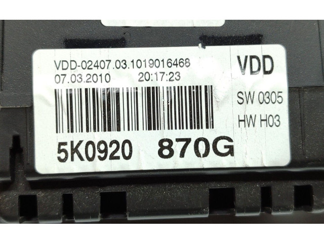 Панель приборов 5K0920870G Volkswagen Golf VI
