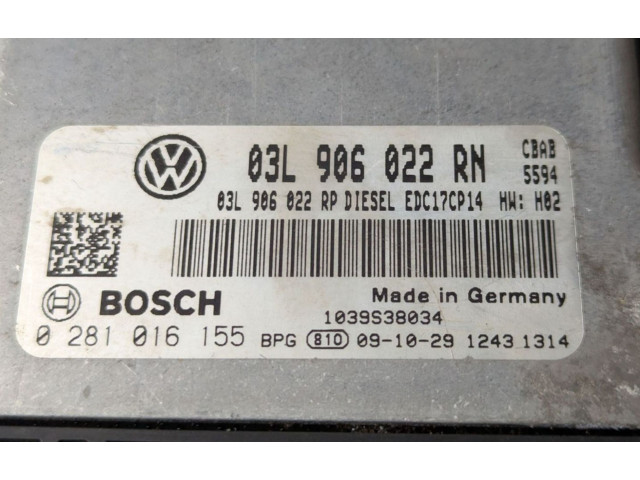 Řídící jednotka 0281016155, 03L906022RN Volkswagen Tiguan 2009