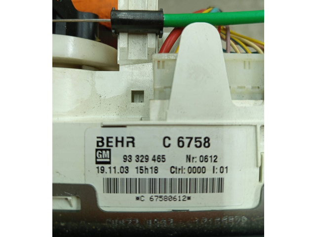 Блок управления климат-контролем C6758, 93329465   Opel Meriva A