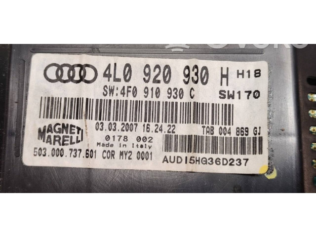 Přístrojová deska  Audi Q7 4L 2007 4L0920930H, 4F0910930C  