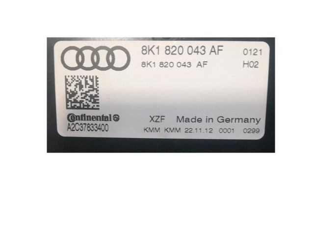 Блок управления климат-контролем 8K1820043AFXZF Audi A4 Allroad