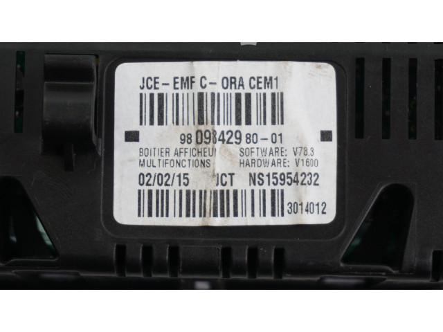 Экран/ дисплей / маленький экран 9809842980 Citroen Berlingo