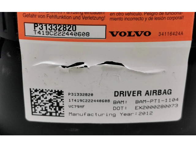 Подушка безопасности водителя 34116424A, P31332820 Volvo V70