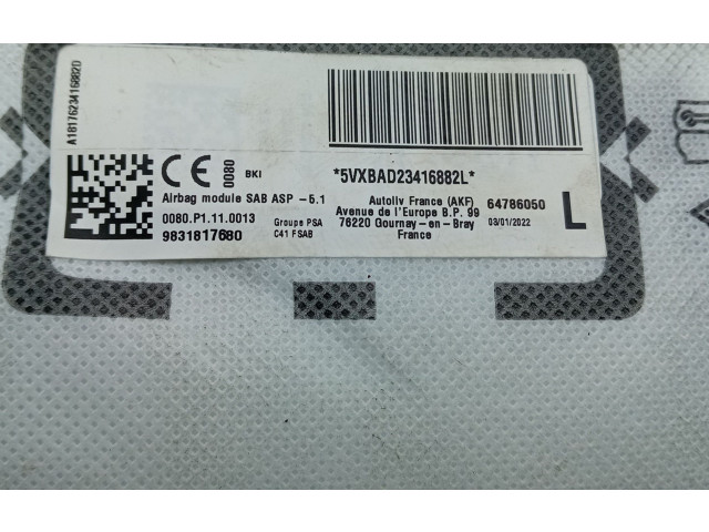 Подушка безопасности в сиденье 9831817680 Citroen C4 III e-C4