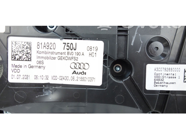 Панель приборов 81A920750J, 81A920750J Audi Q2 -