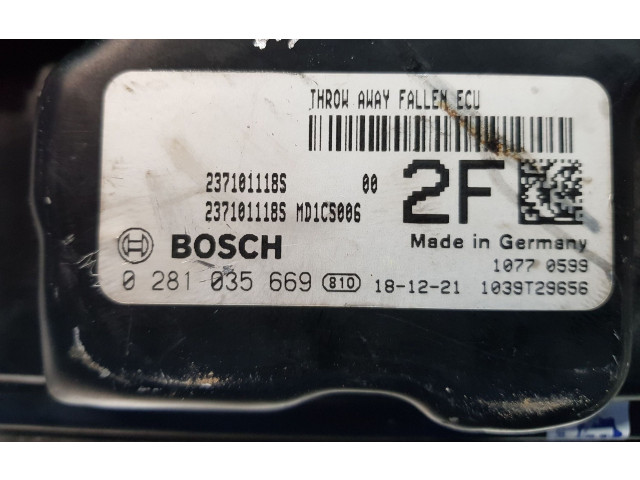 Блок управления двигателя 237101118S, 0281035669 Dacia Lodgy