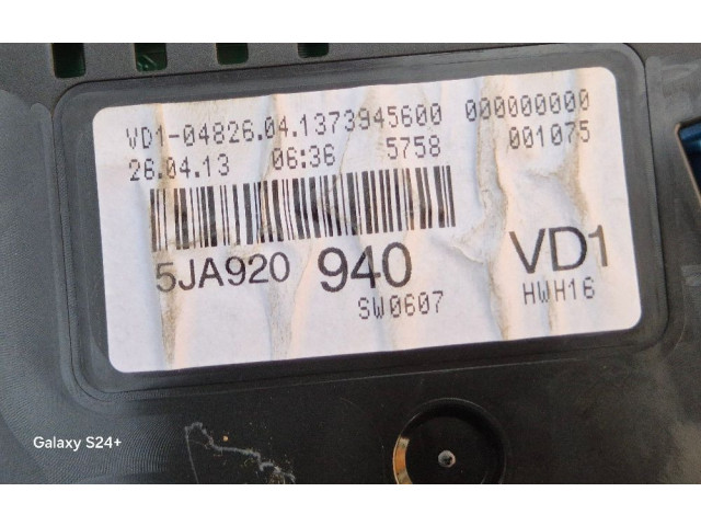 Панель приборов 5JA920940   Skoda Rapid (NH)       