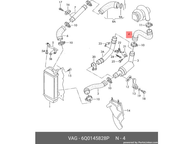 Интеркулер 6Q0145828P Skoda Fabia Mk1 (6Y)