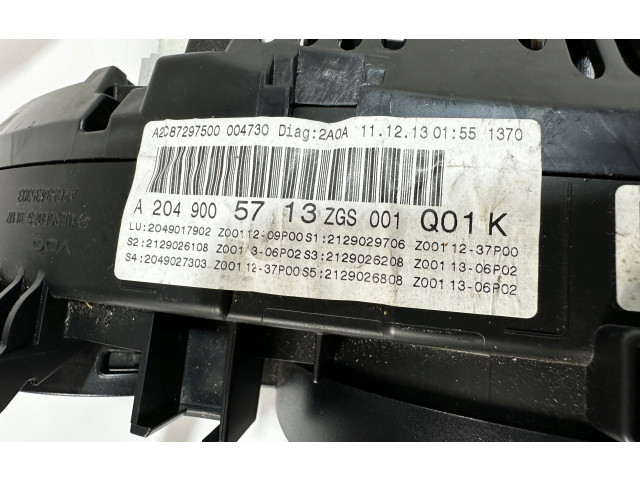 Přístrojová deska  Mercedes-Benz C W204 2013 A2049005713, A2049005713  