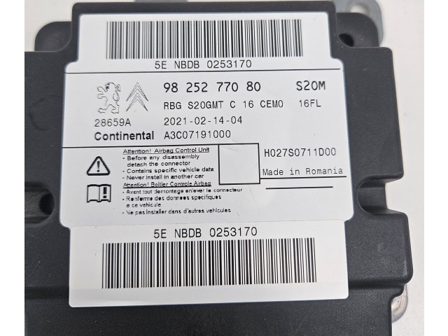 Блок подушек безопасности 9825277080, A3C07191000   Citroen C3 Aircross