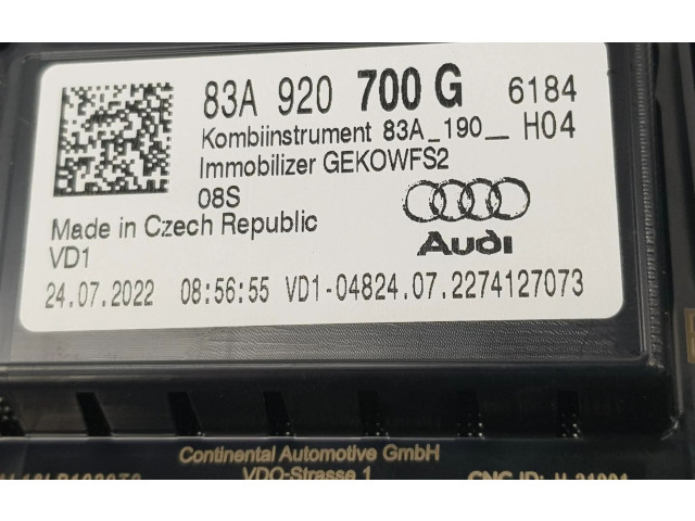Панель приборов 83A920700G, 83A920700G Audi Q3 F3